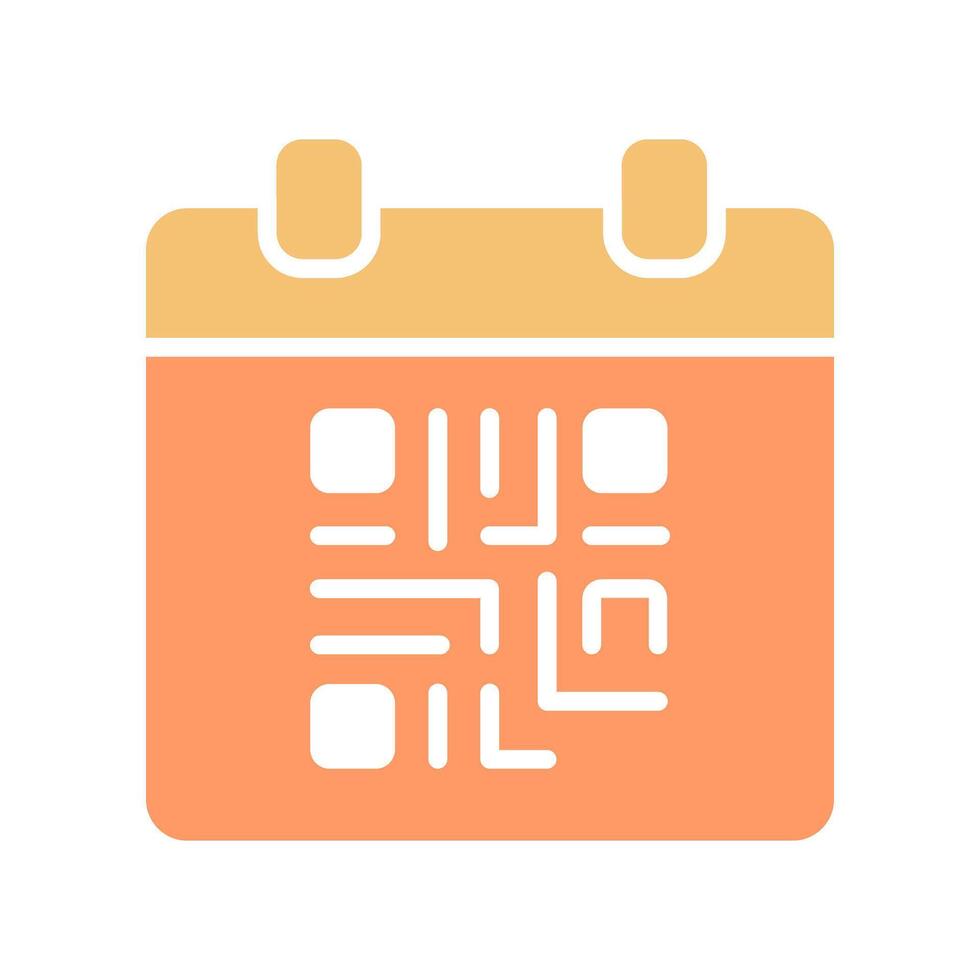 QR Code Calendar Icon Design vector