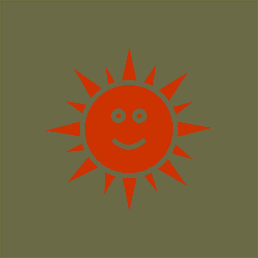 Sun with Face Icon Design vector