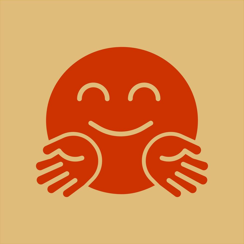 Hugging Face Icon Design vector