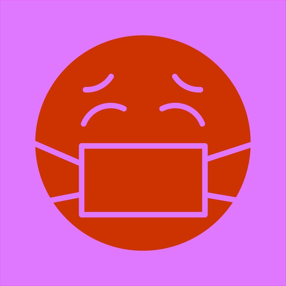 Face with Medical Mask Icon Design vector