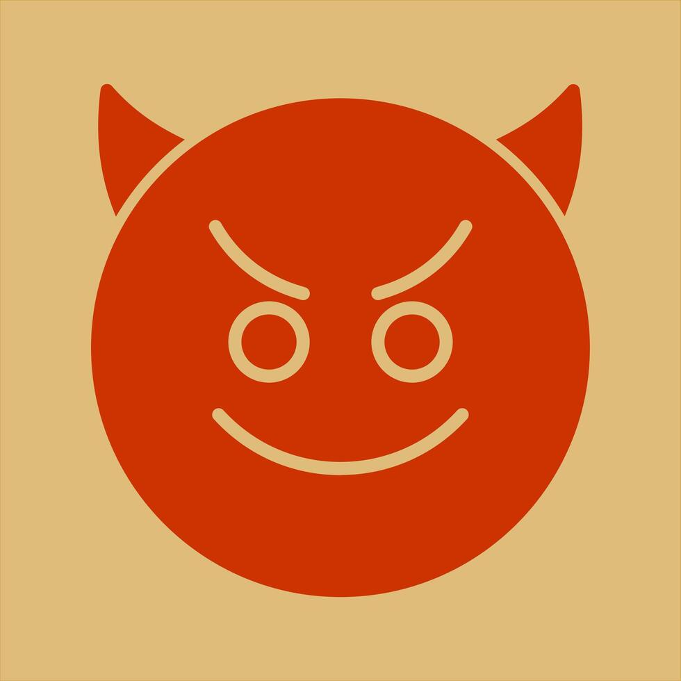Smiling Face with Horns Icon Design vector