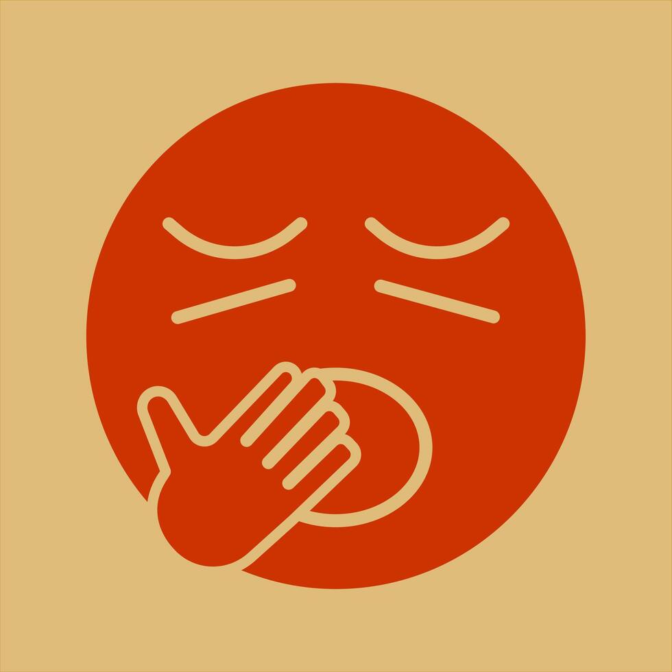 Yawning Face Icon Design vector