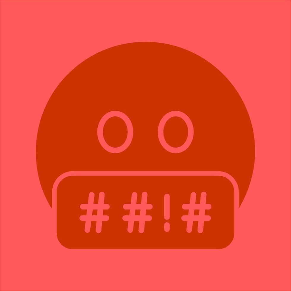 Face with Symbols on Mouth Icon Design vector