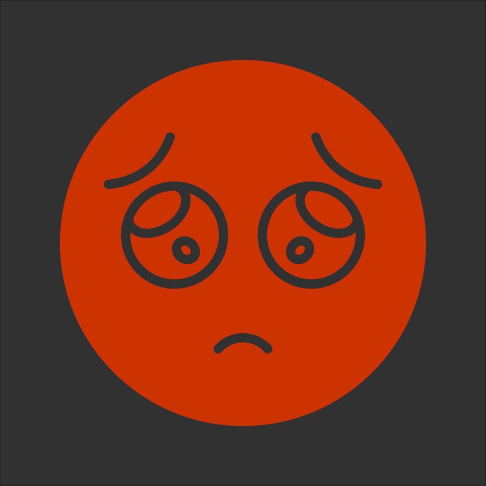 Pleading Face Icon Design vector