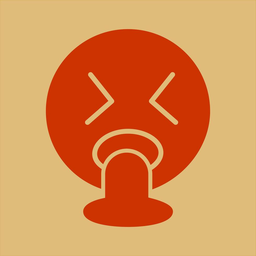 Face Vomiting Icon Design vector