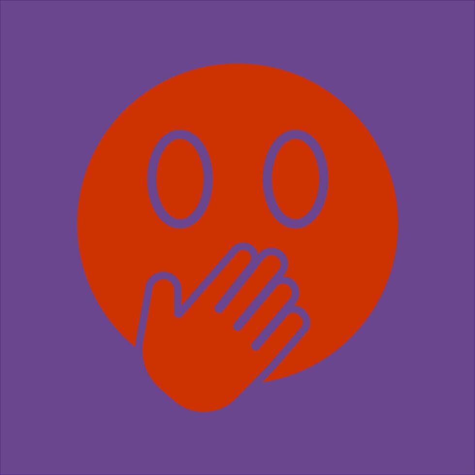 Face with Hand Over Mouth Icon Design vector