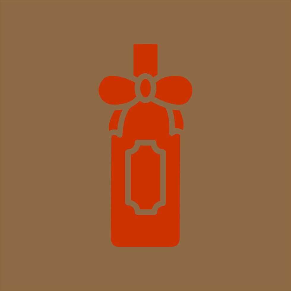Wine Bottle with Bow Icon Design vector