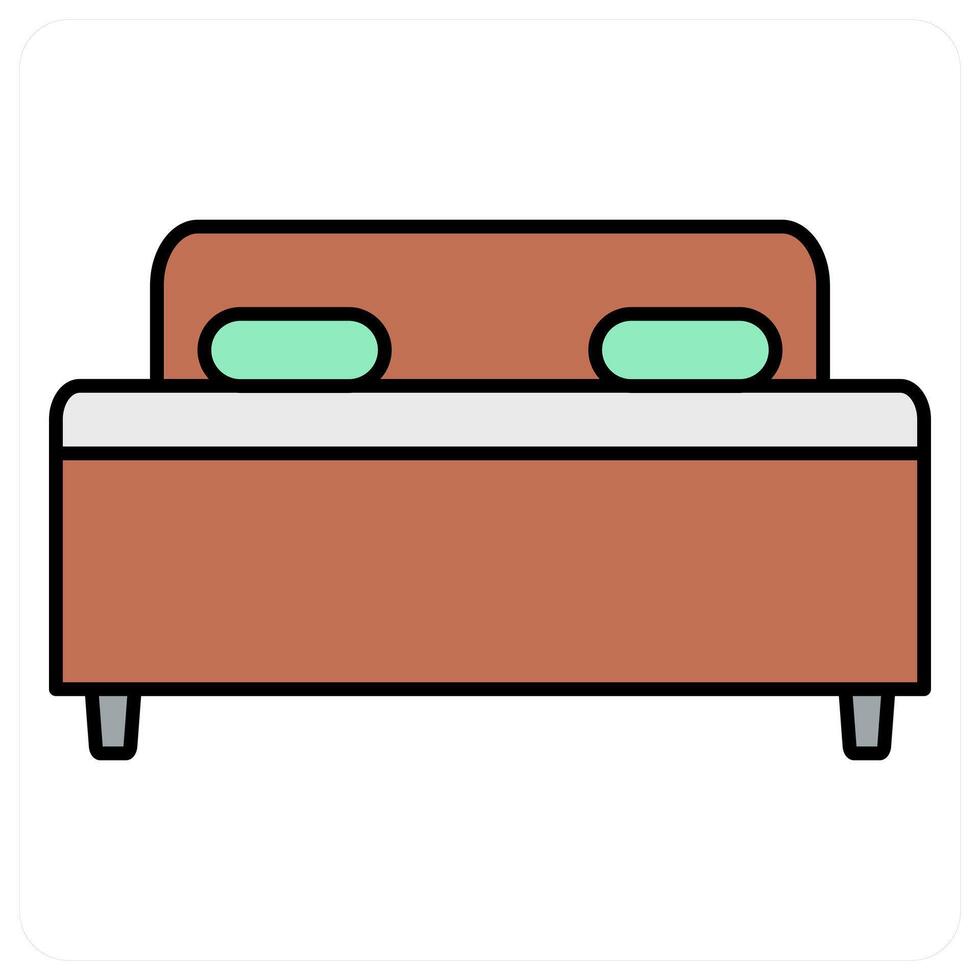 Bed and room icon concept vector