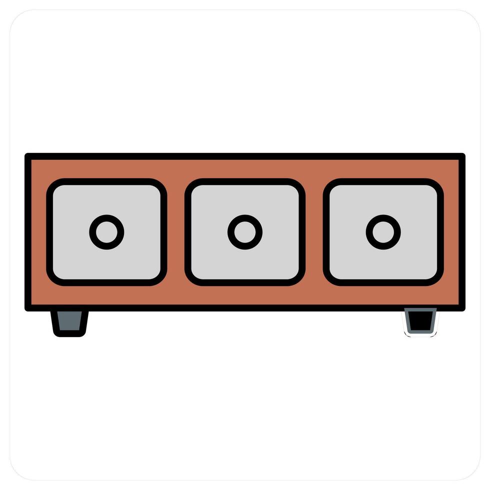Drawers and almirah icon concept vector