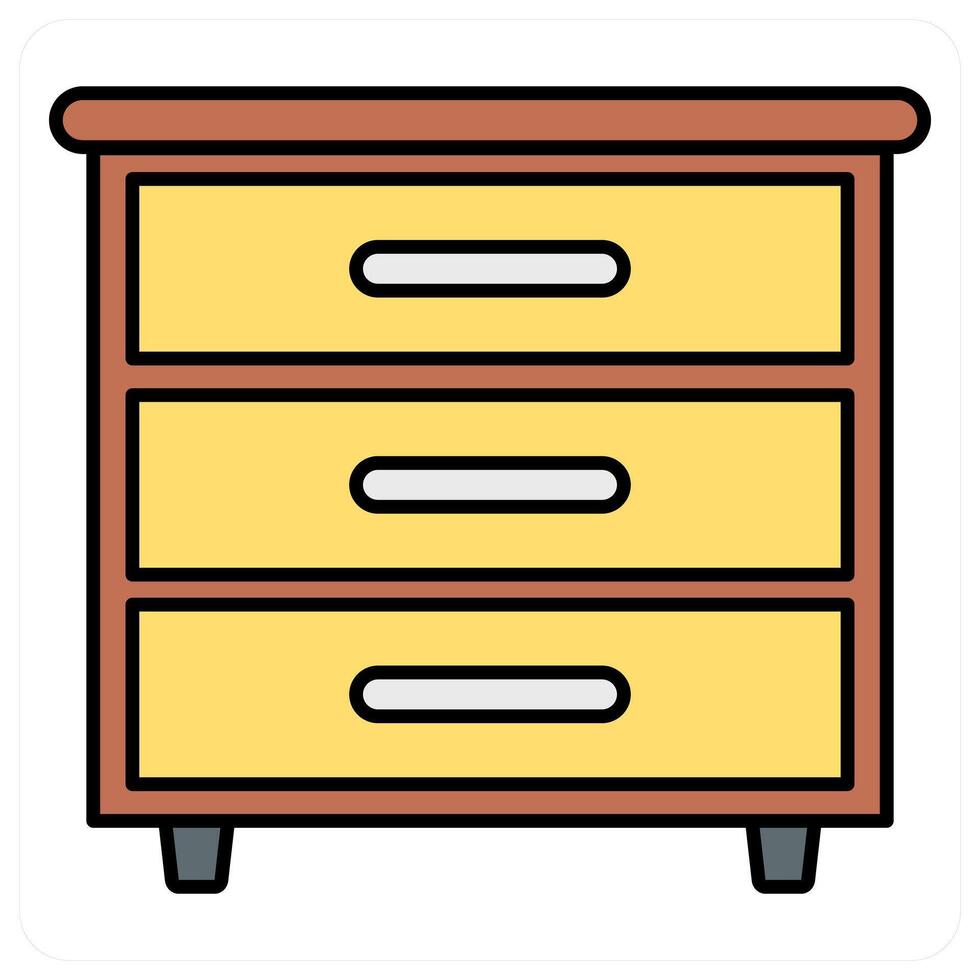 Drawer and furniture icon concept vector