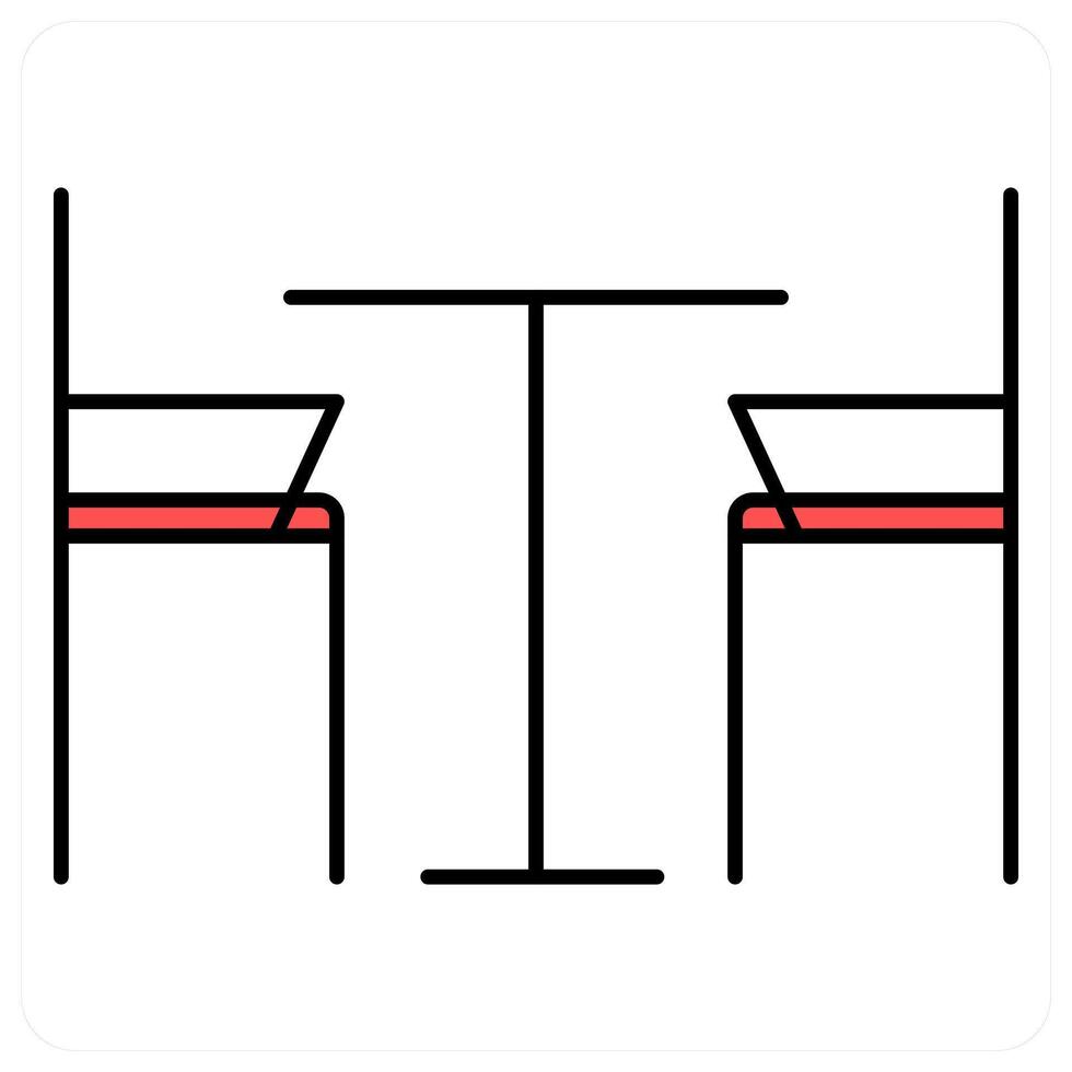 Cafe Bench and table icon concept vector