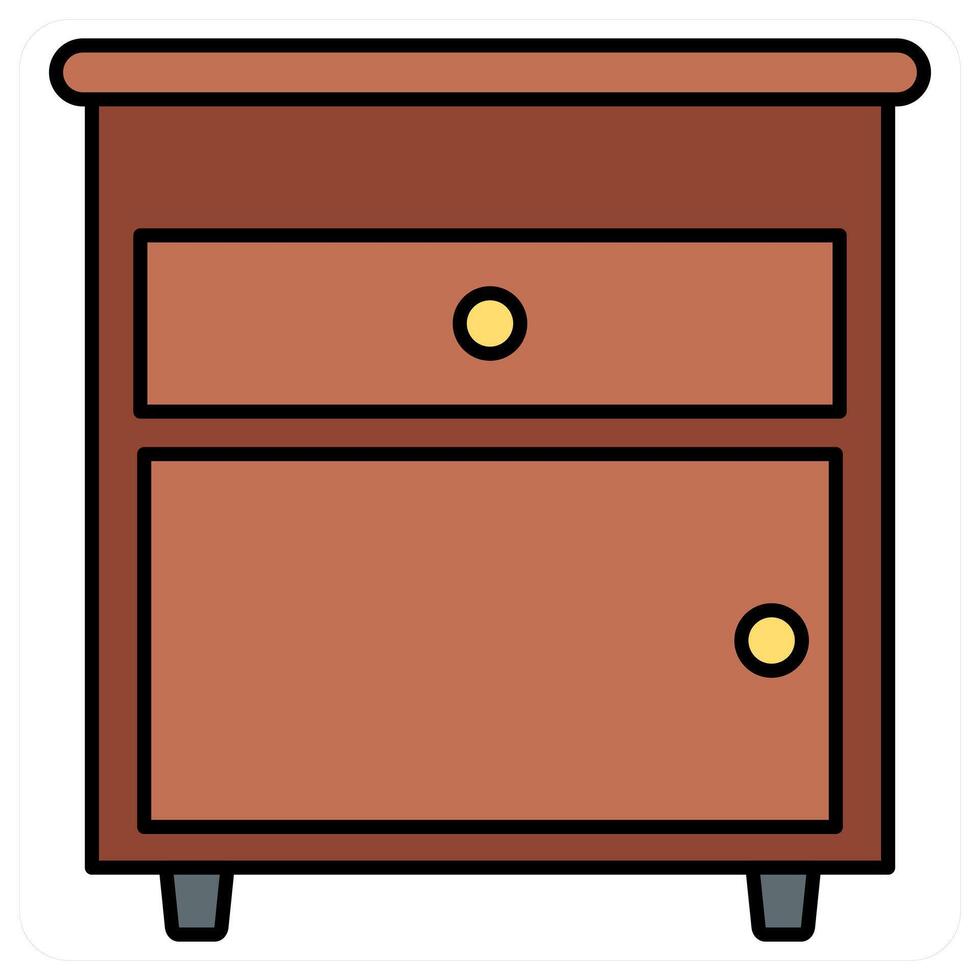Drawer and furniture icon concept vector