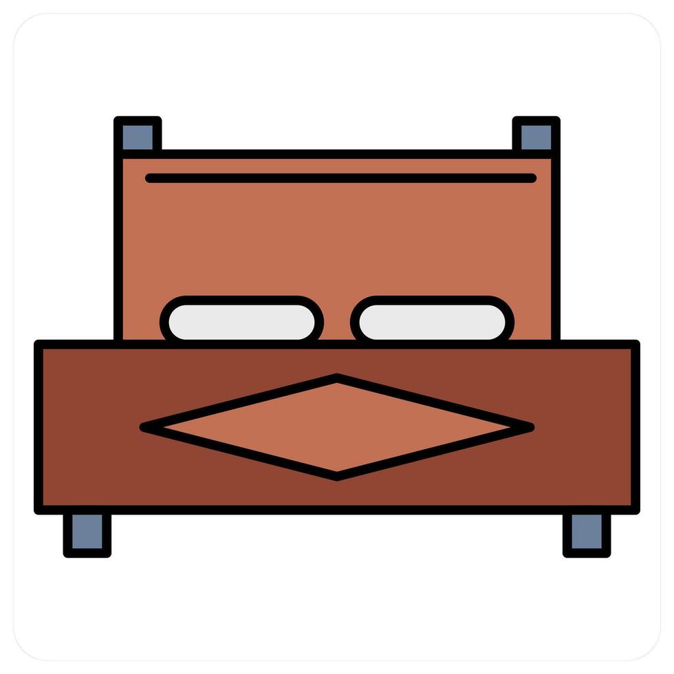 Bed and room icon concept vector