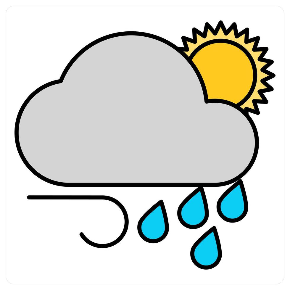 Rainy Season and day icon concept vector
