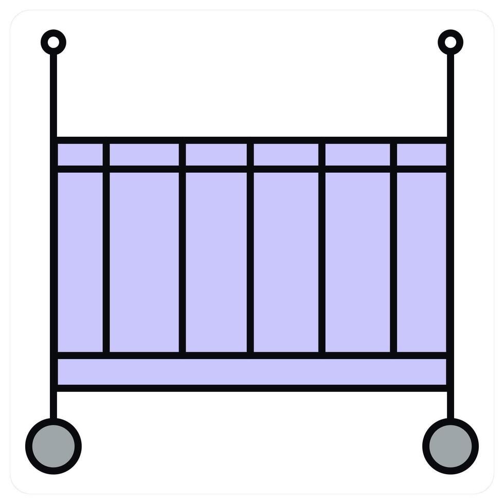 Baby Cot and toddler icon concept vector