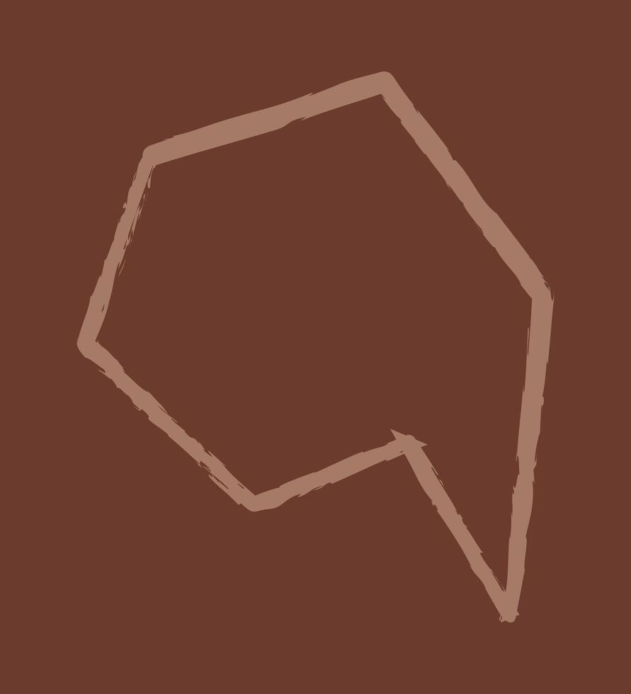 Dialog box in the form of a polygon color. Doodle clip art illustration. vector