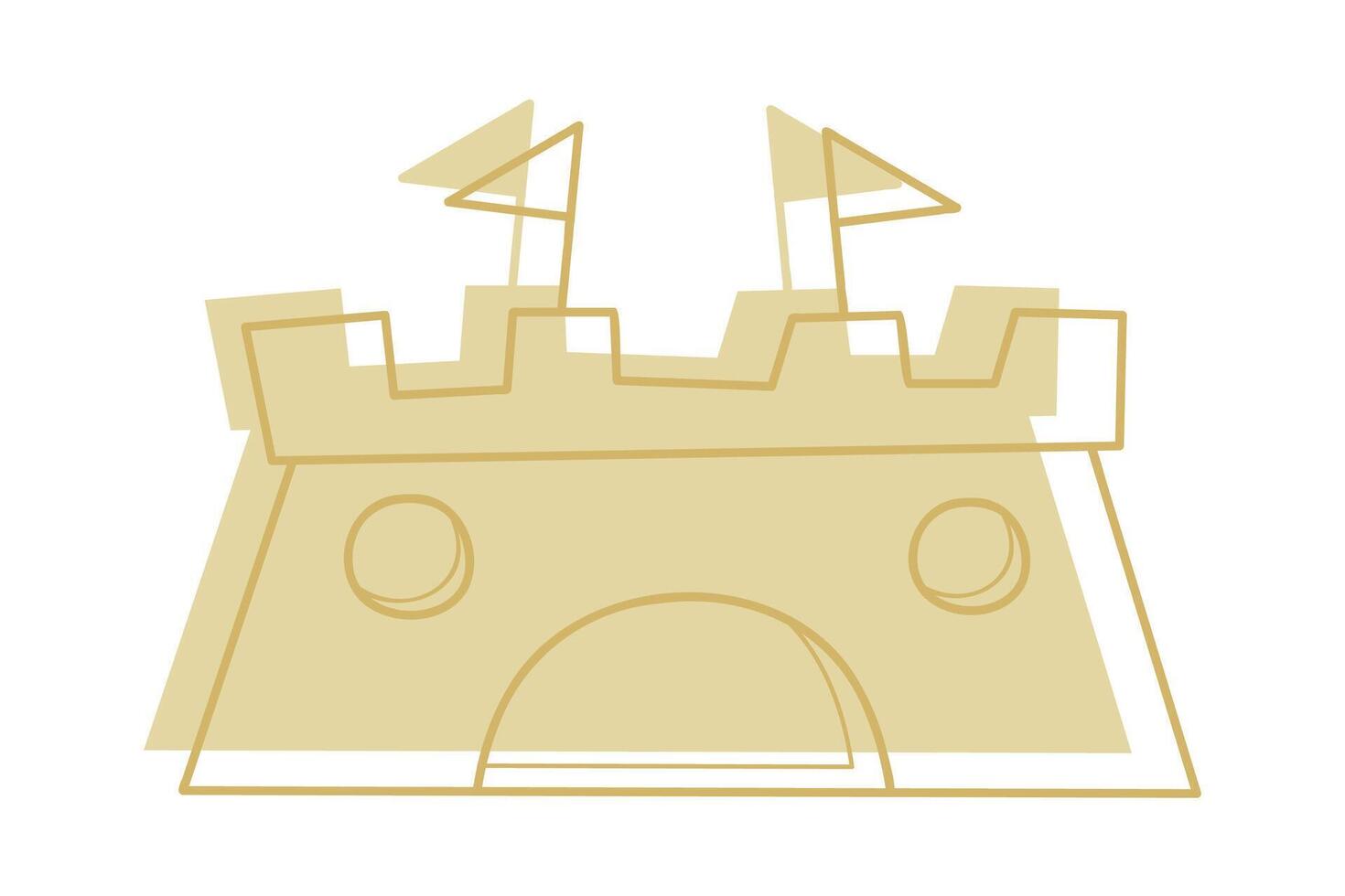 Sand castle doodle color. Clip art for your projects. vector