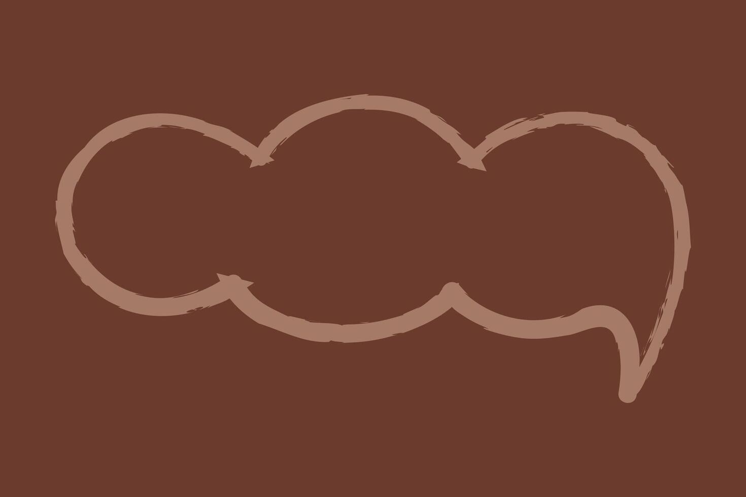 Hand draw cloud shape dialog box color. Doodle clip art illustration. vector