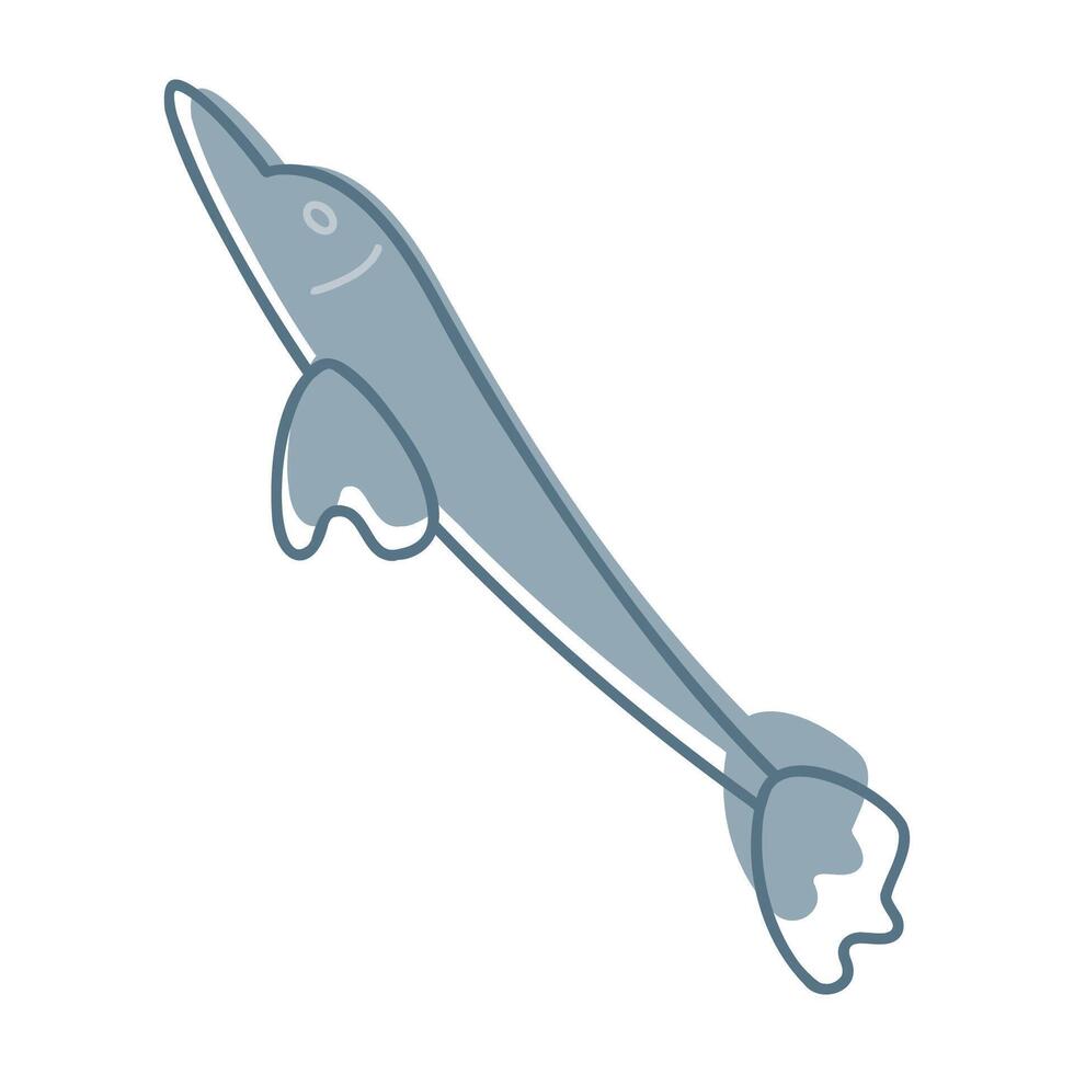 One fish color. Doodle clip art for your projects. vector