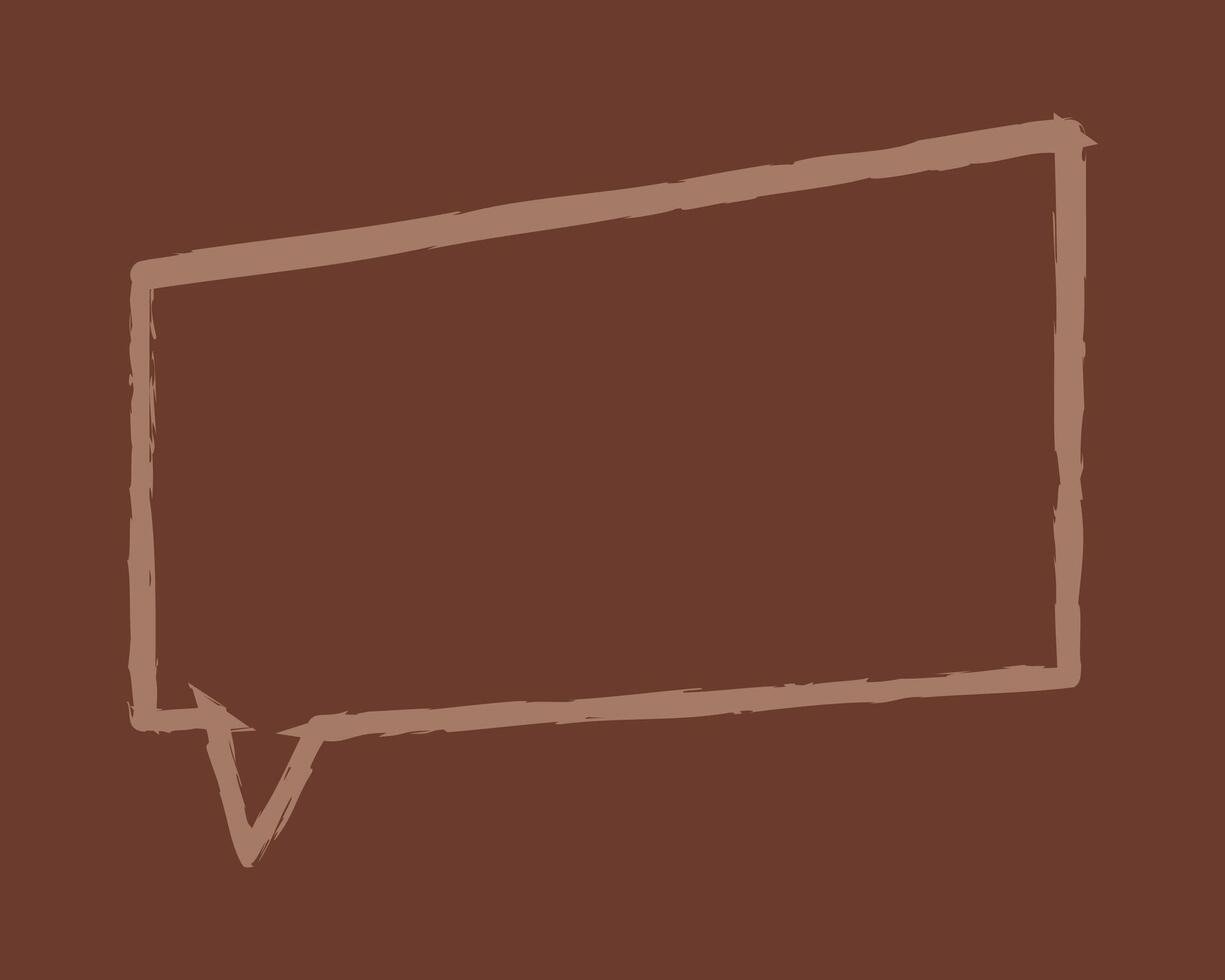 Doodle rectangular shape speech bubble color. Hand draw clip art illustration. vector