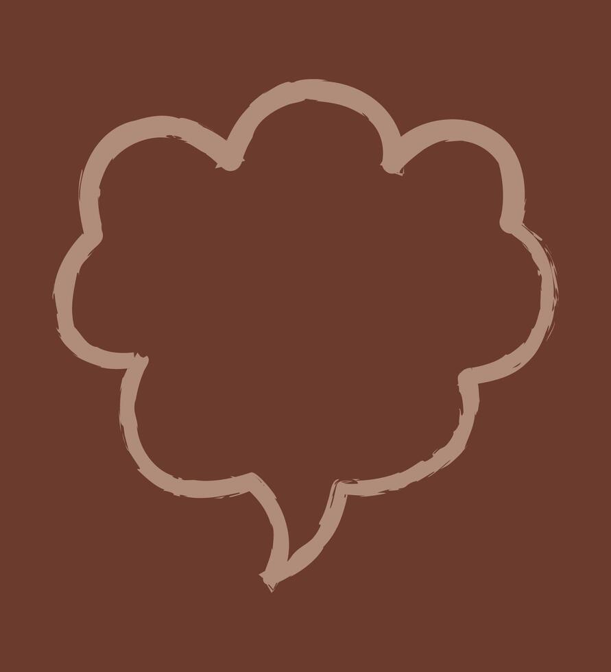 Doodle cloud shape speech bubble color. Hand draw clip art illustration. vector