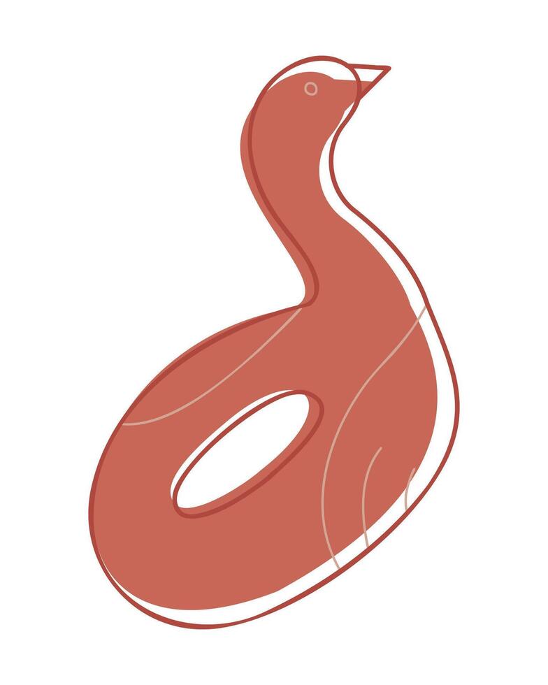 Inflatable ring color in the shape of a swan. Doodle clip art for your projects. vector