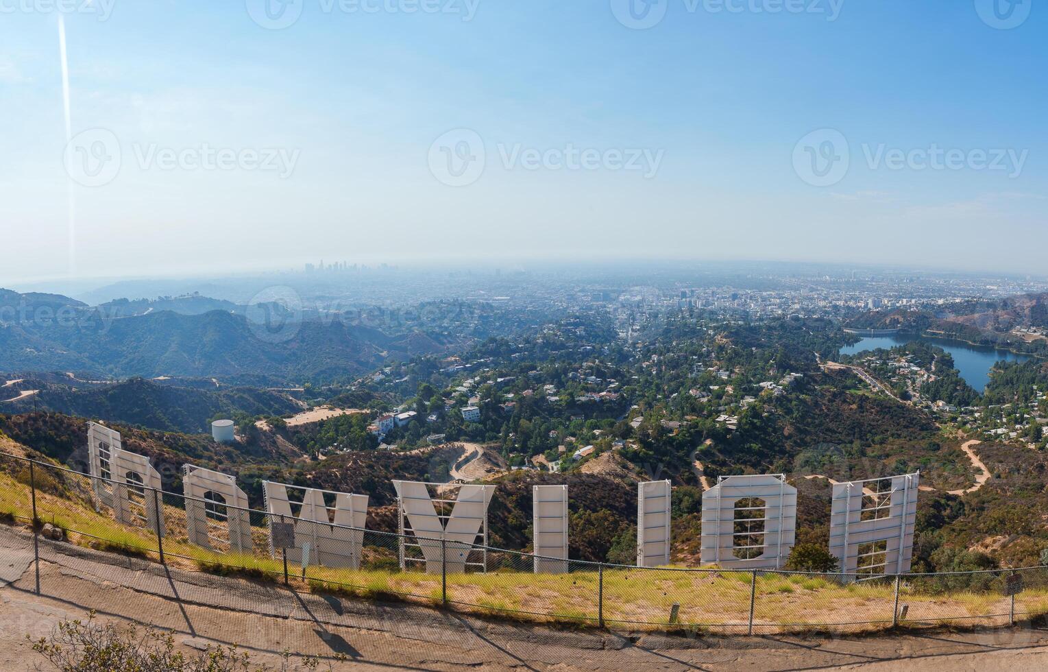 Panoramic View from Behind the Hollywood Sign in Los Angeles photo