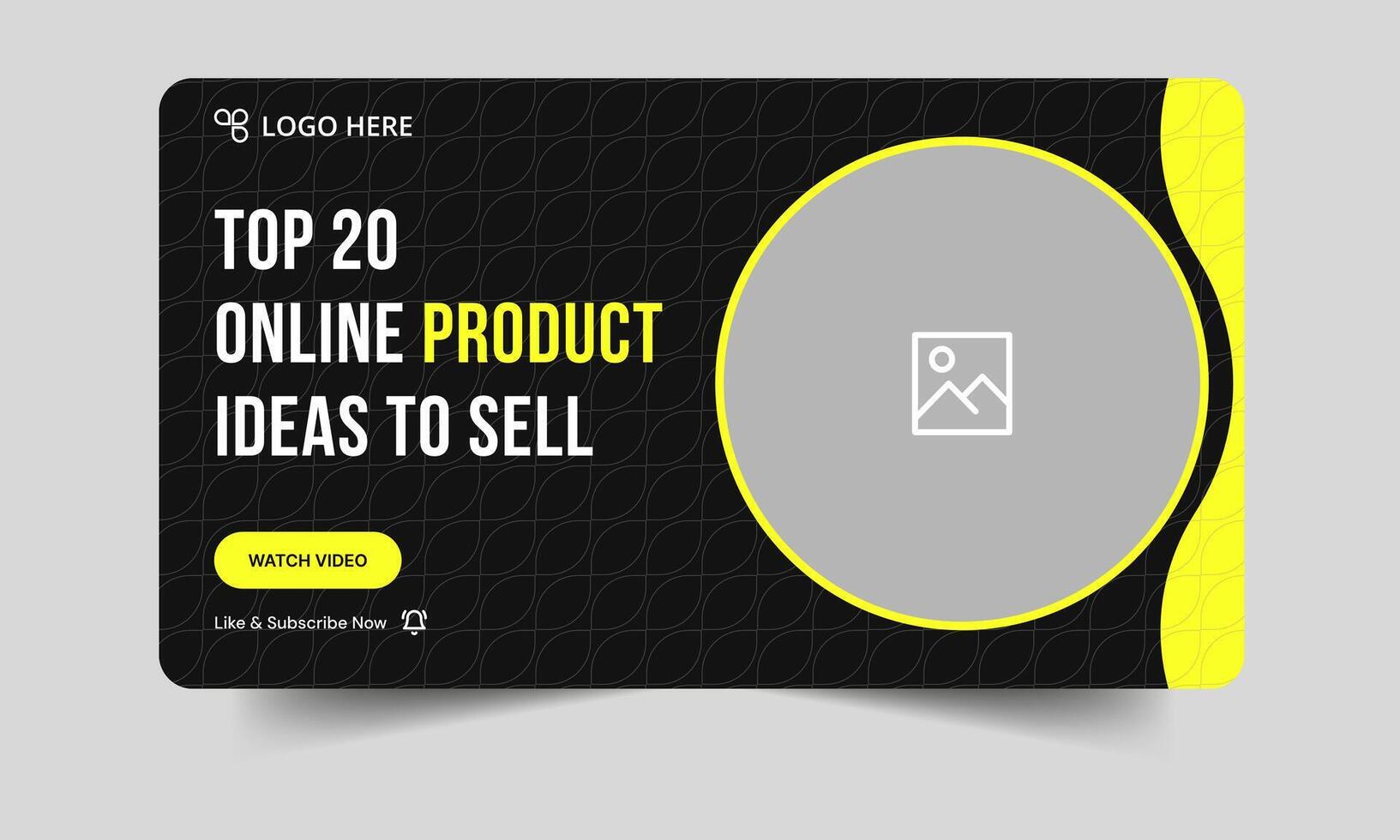 Creative online products ideas tips and tricks thumbnail banner design, product sell youtube thumbnail template design, creative thumbnail offer cover template, editable eps file vector