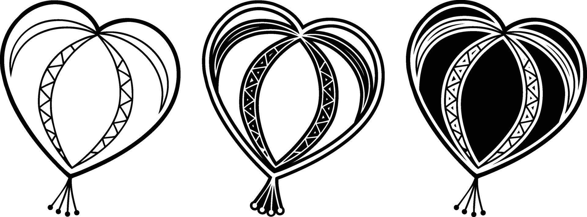 Black Heart a set illustrator of design vector