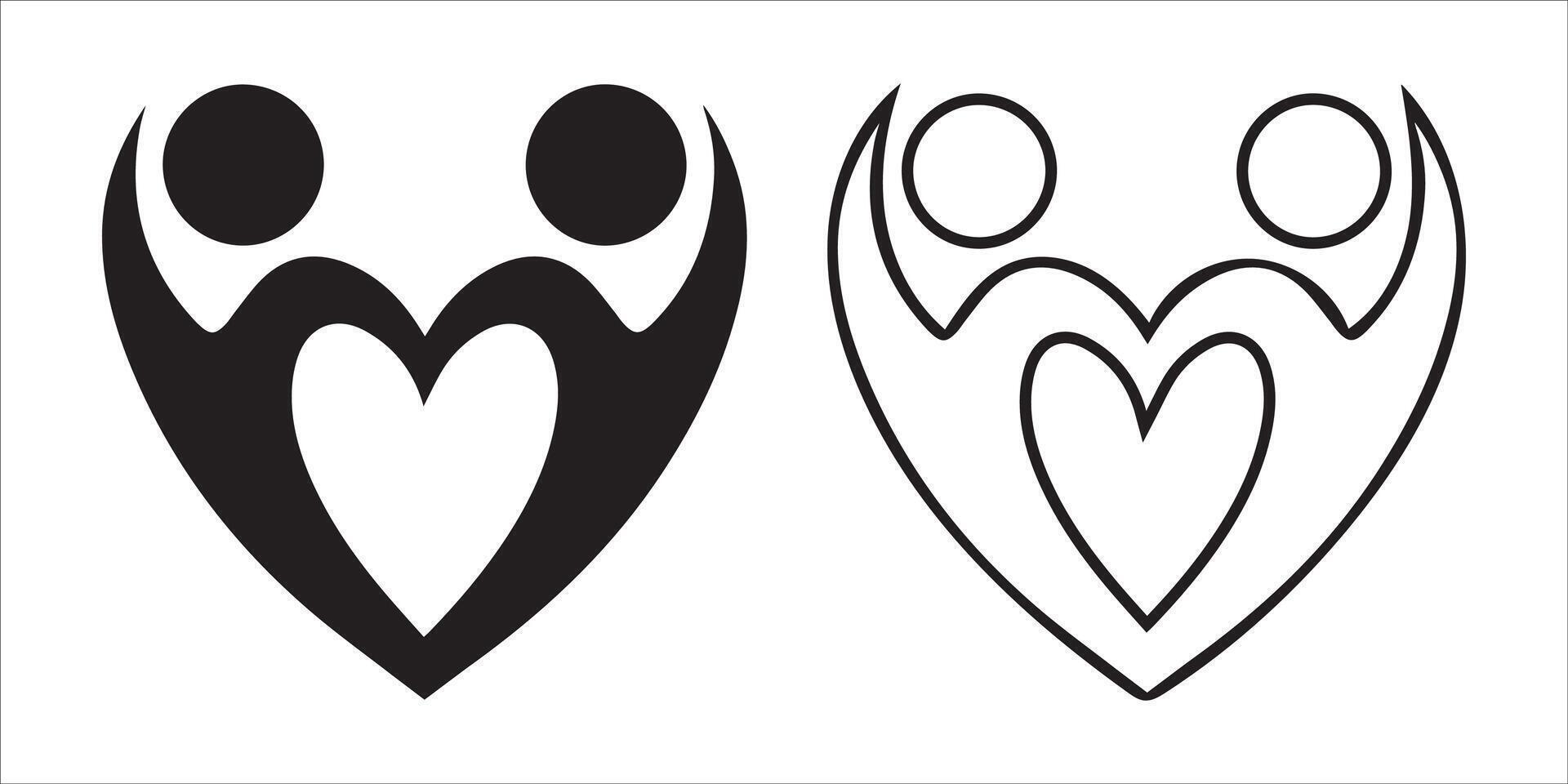 Set icon sport fitness solid glyph a love people style icon of illustration vector