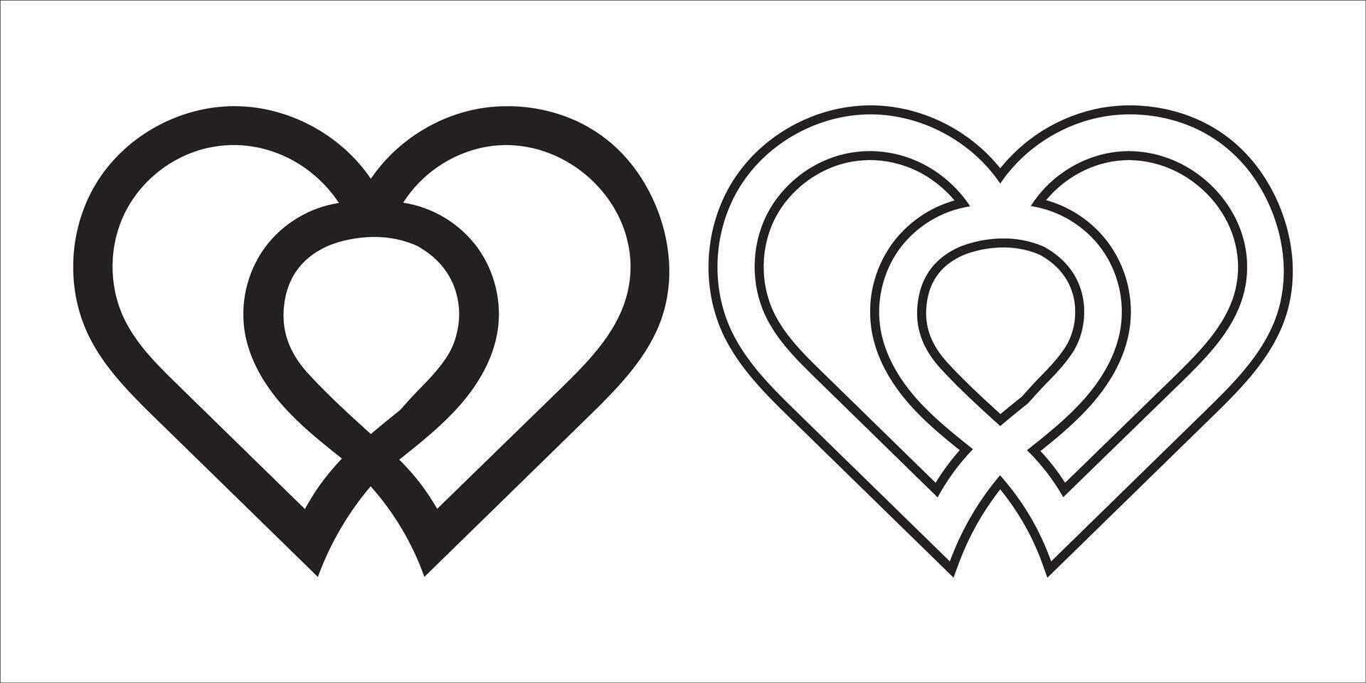Heart set. Love icons design of illustration vector