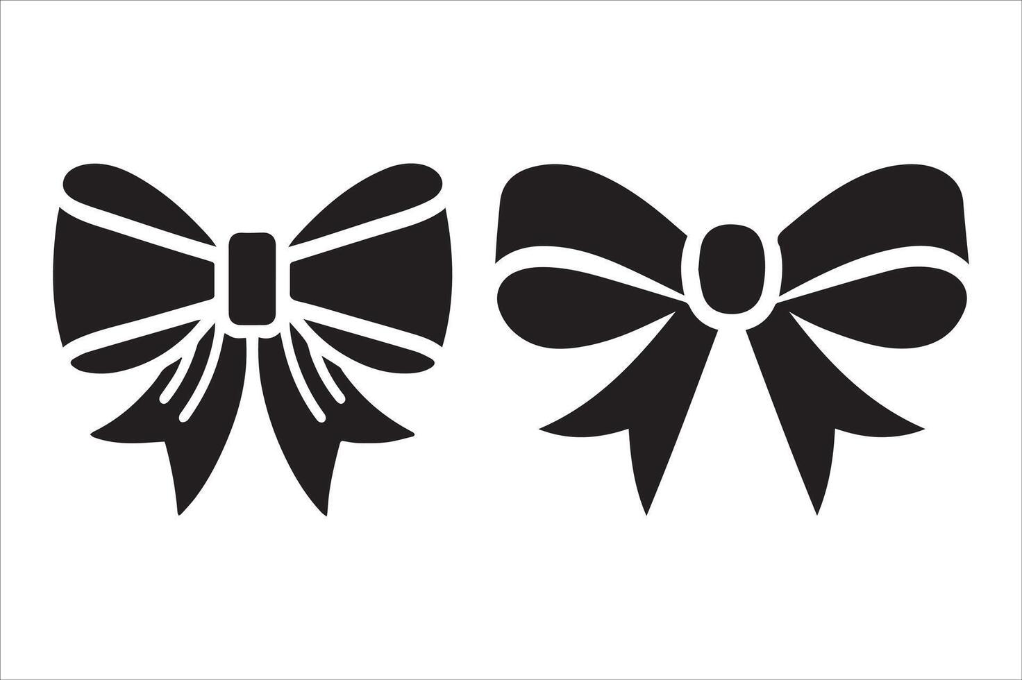Black bow drawing silhouette art illustration vector