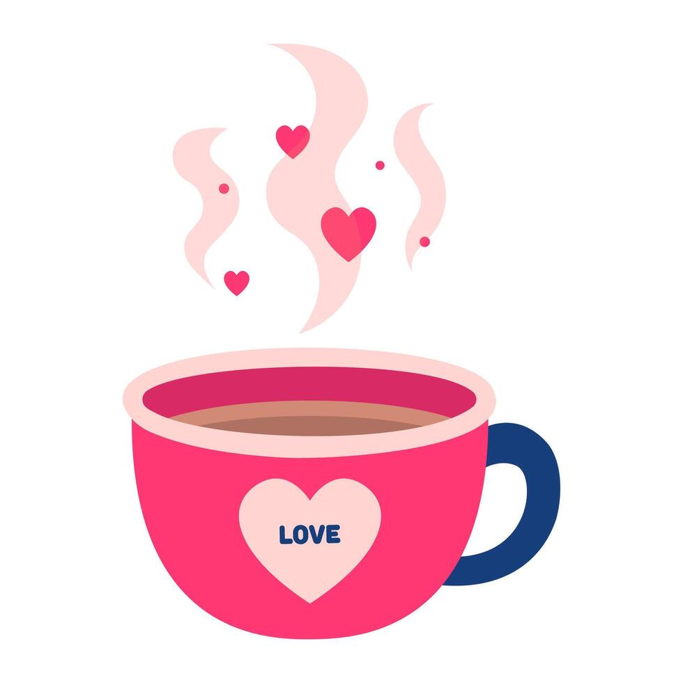 Cup of coffee. Valentine's day. illustration vector