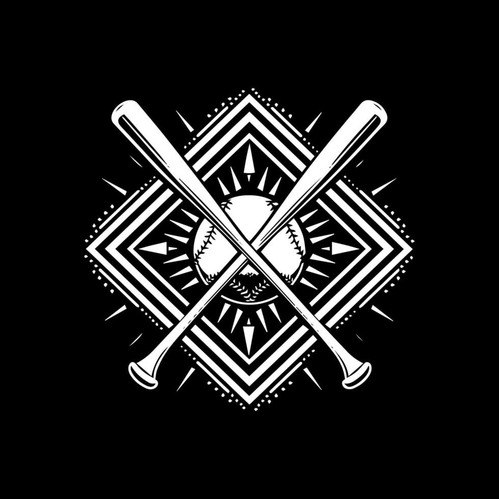 Baseball logo design with crossed bats and ball vector