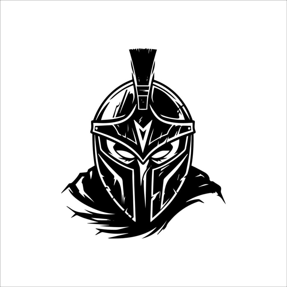 Spartan helmet logo design vector