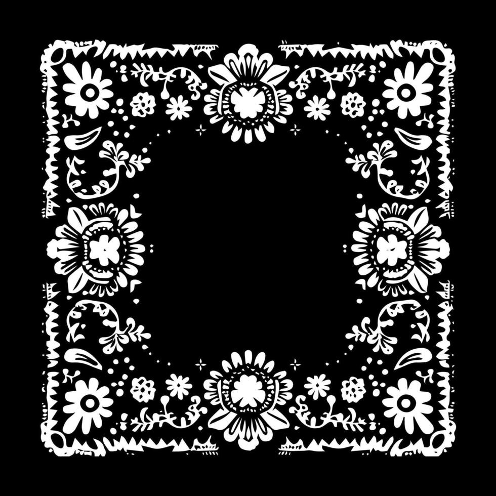 A white bandana with flowers on it vector