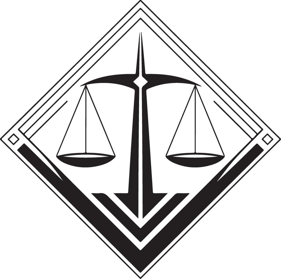 Logo balanced scale of justice vector