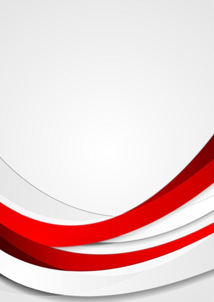 Red corporate waves abstract flyer background vector