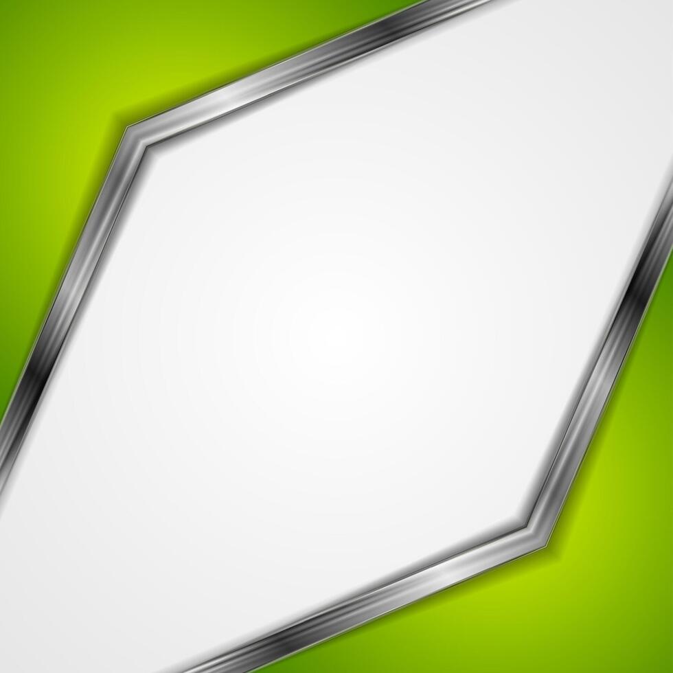 Green tech background with metal stripes vector