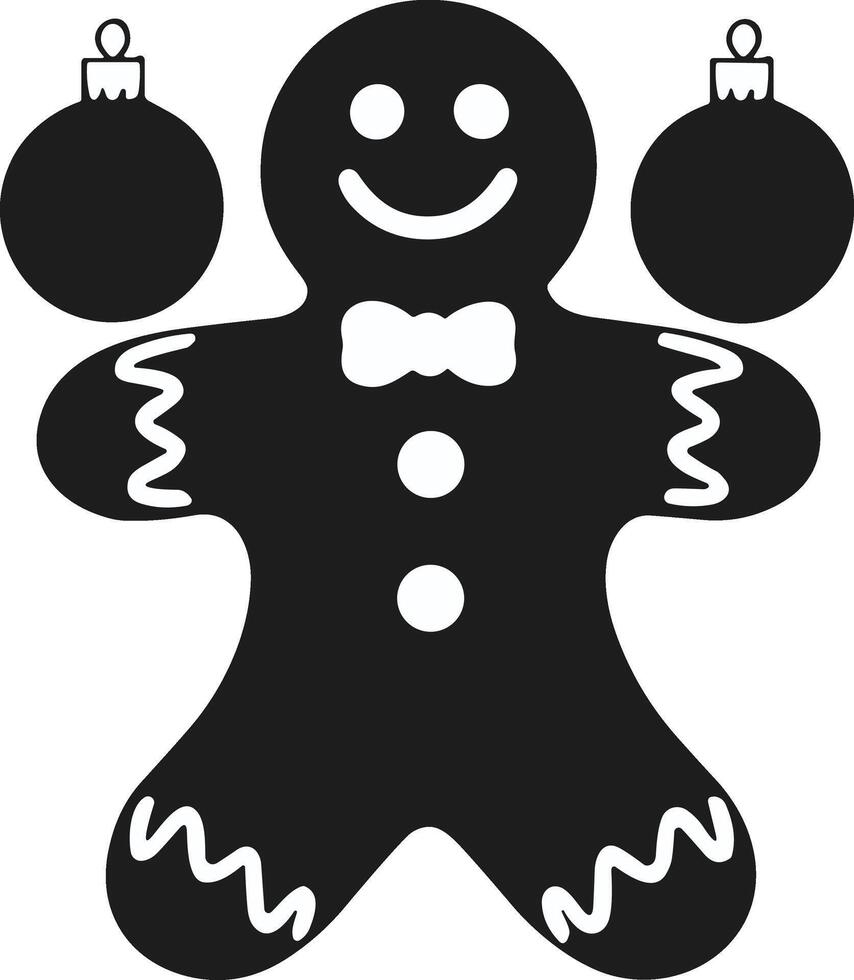 Festive Gingerbread Man with Christmas Ornaments Illustration vector