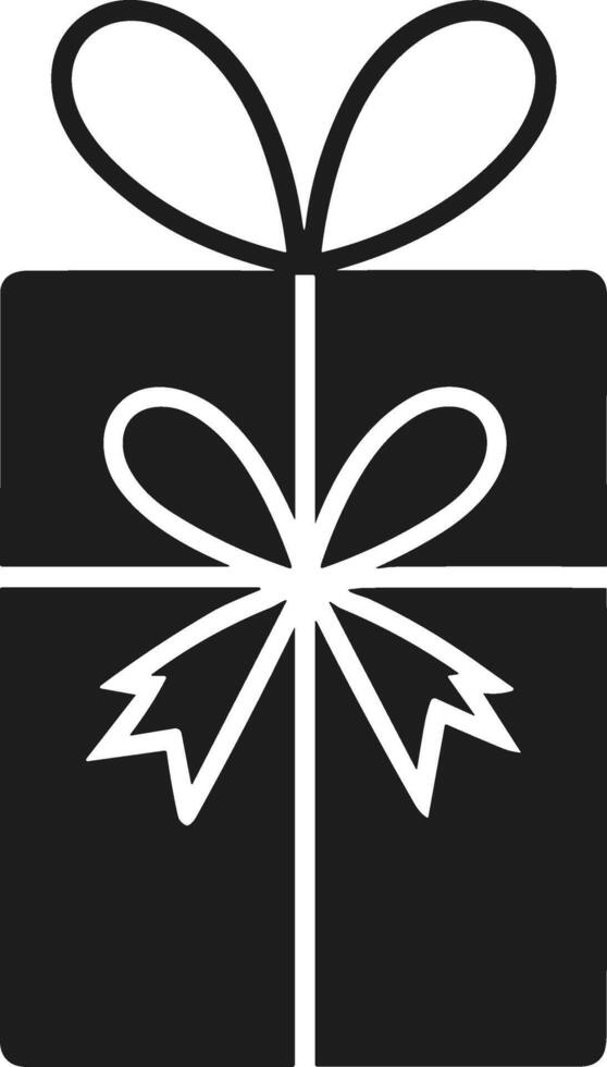 Elegant Holiday Gift Box with Bow Illustration - Minimalist Present Icon vector