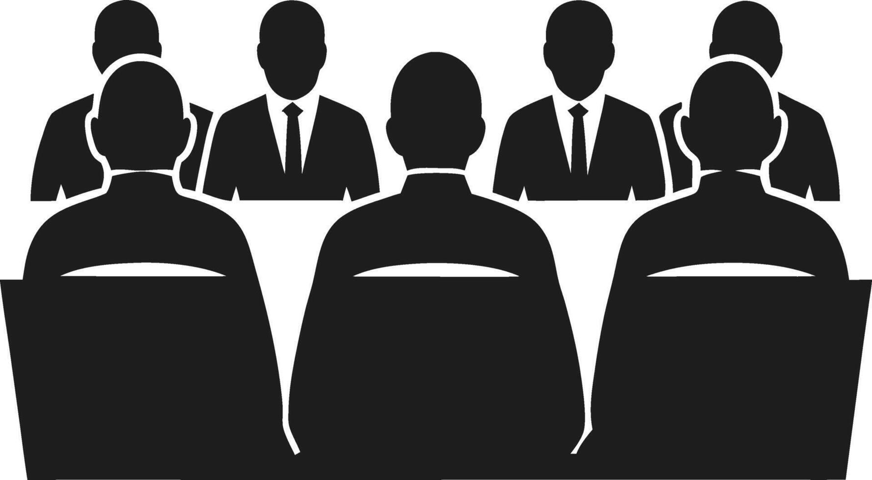 Business Meeting Silhouette Illustration - Corporate Team Discussion vector