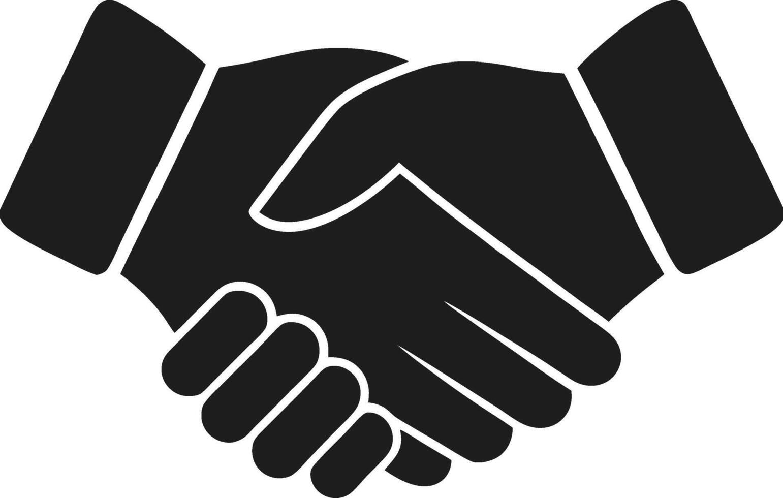 Professional Handshake Silhouette Illustration - Partnership and Collaboration Symbol vector
