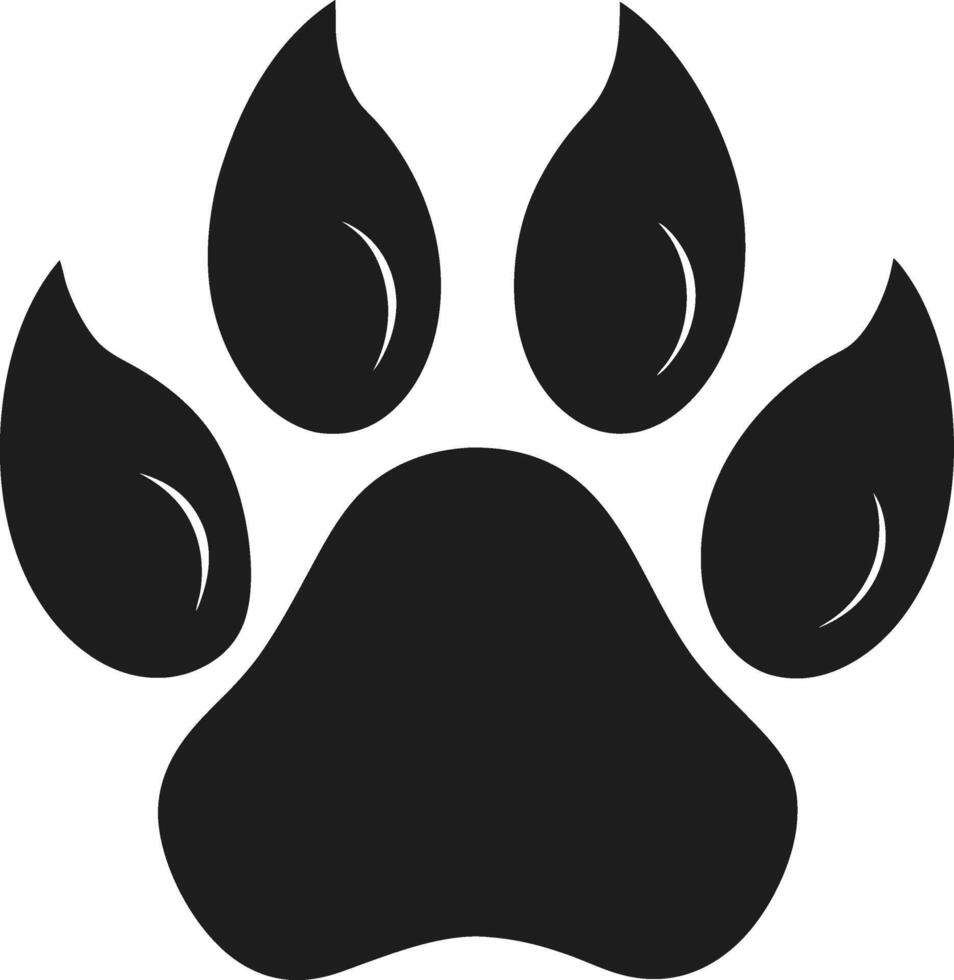 Modern Animal Paw Print Silhouette with Highlight Accents vector