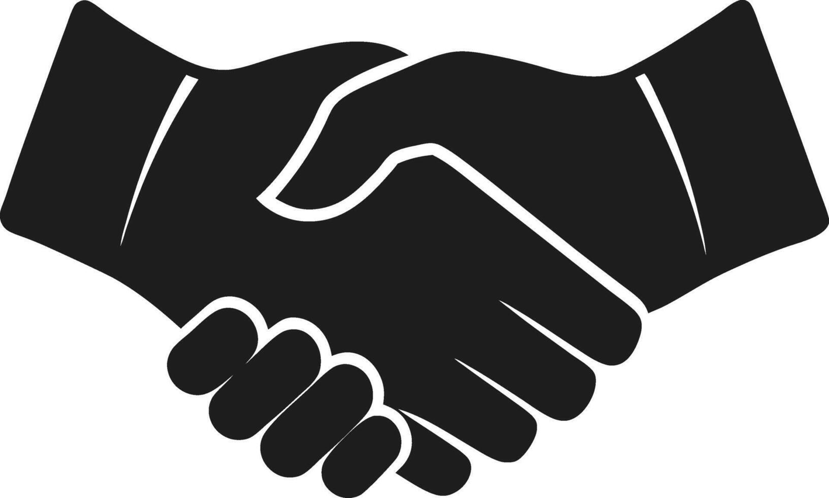 Handshake Silhouette Illustration - Business Symbol vector