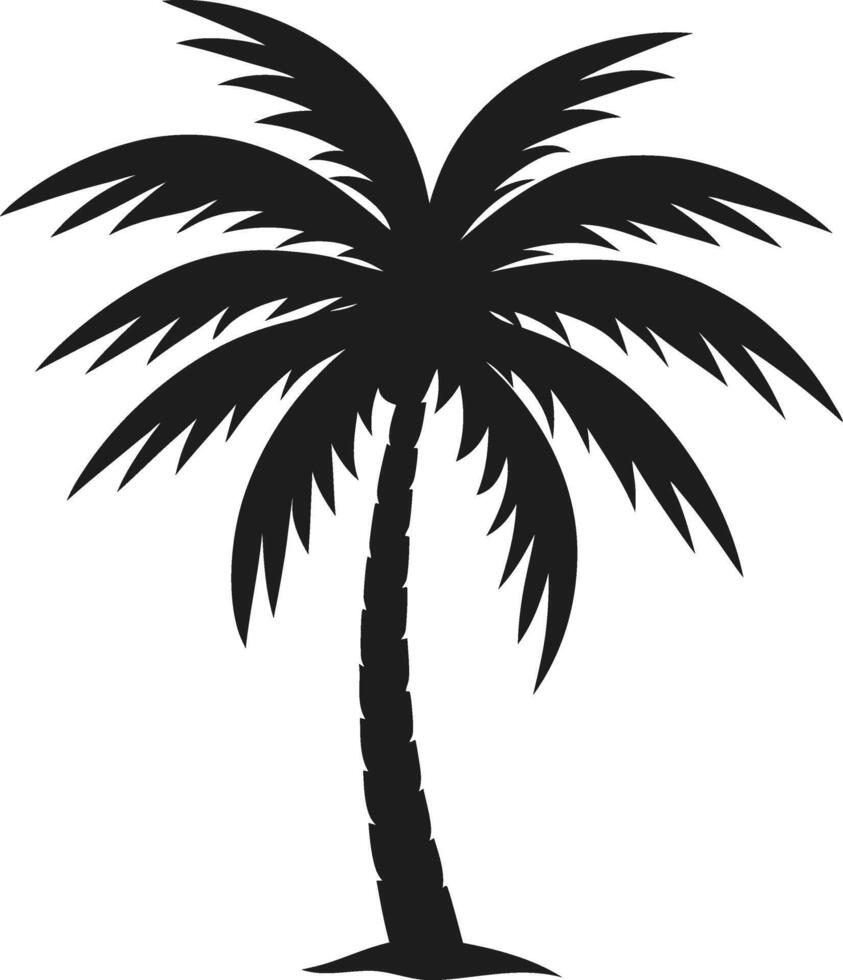 Stylized Palm Tree Silhouette - Tropical Black and White Illustration for Summer, Beach, and Travel Designs vector
