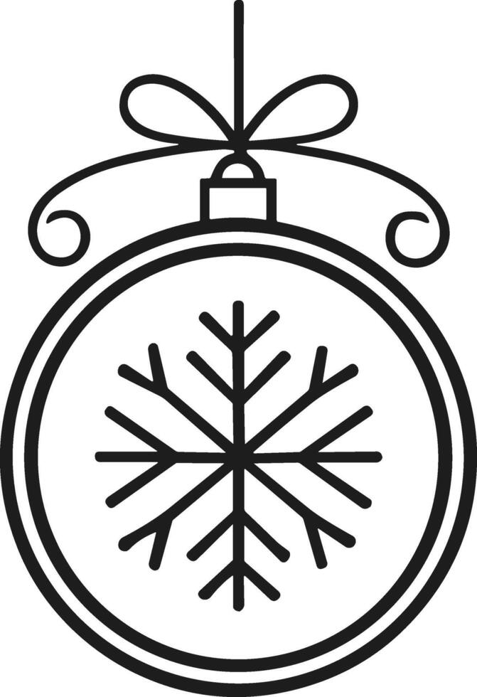 Elegant Christmas Ornament with Snowflake Design vector