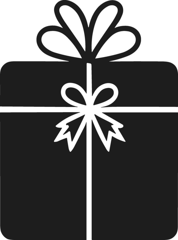 Minimalist Gift Box with Ribbon Bow - Holiday Present Illustration vector