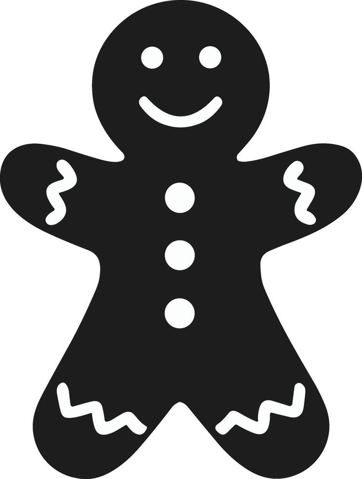 Smiling Gingerbread Man Christmas Cookie Illustration vector