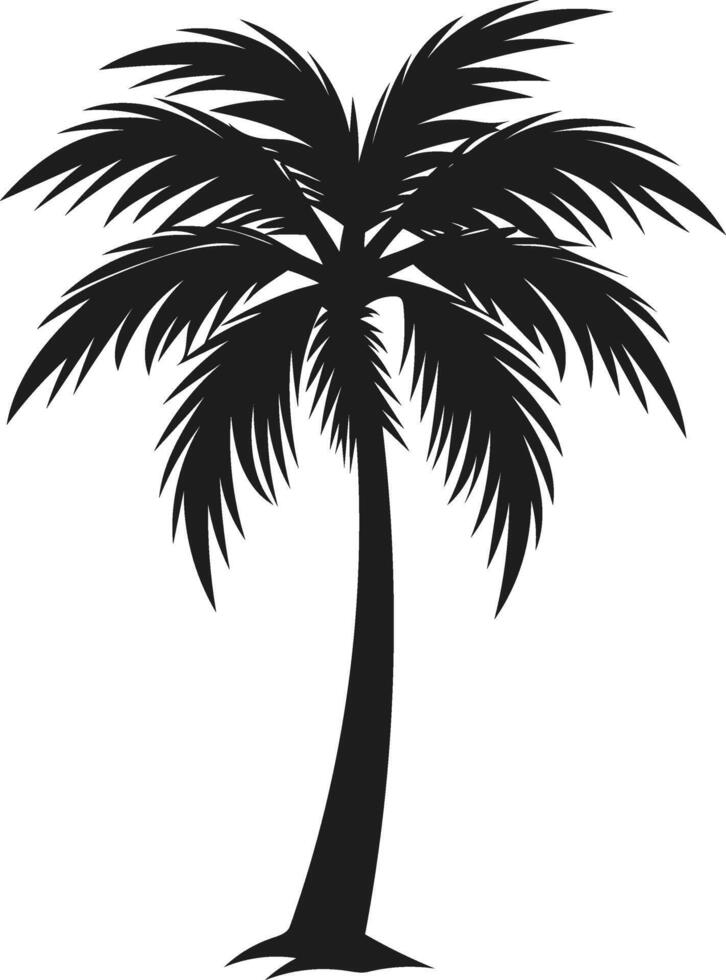 Simple Palm Tree Silhouette - Tropical Black and White Illustration for Beach, Summer, and Travel Designs vector
